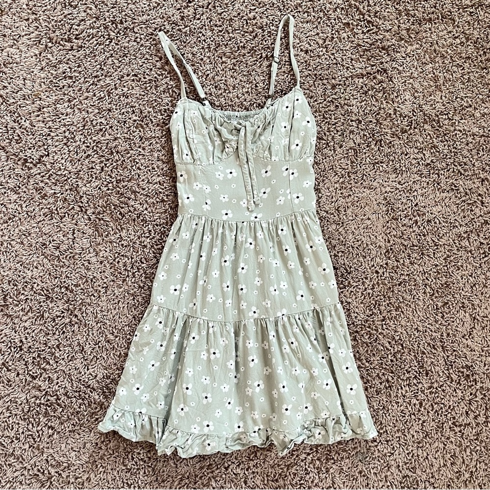 Hollister Sage Green Floral Dress